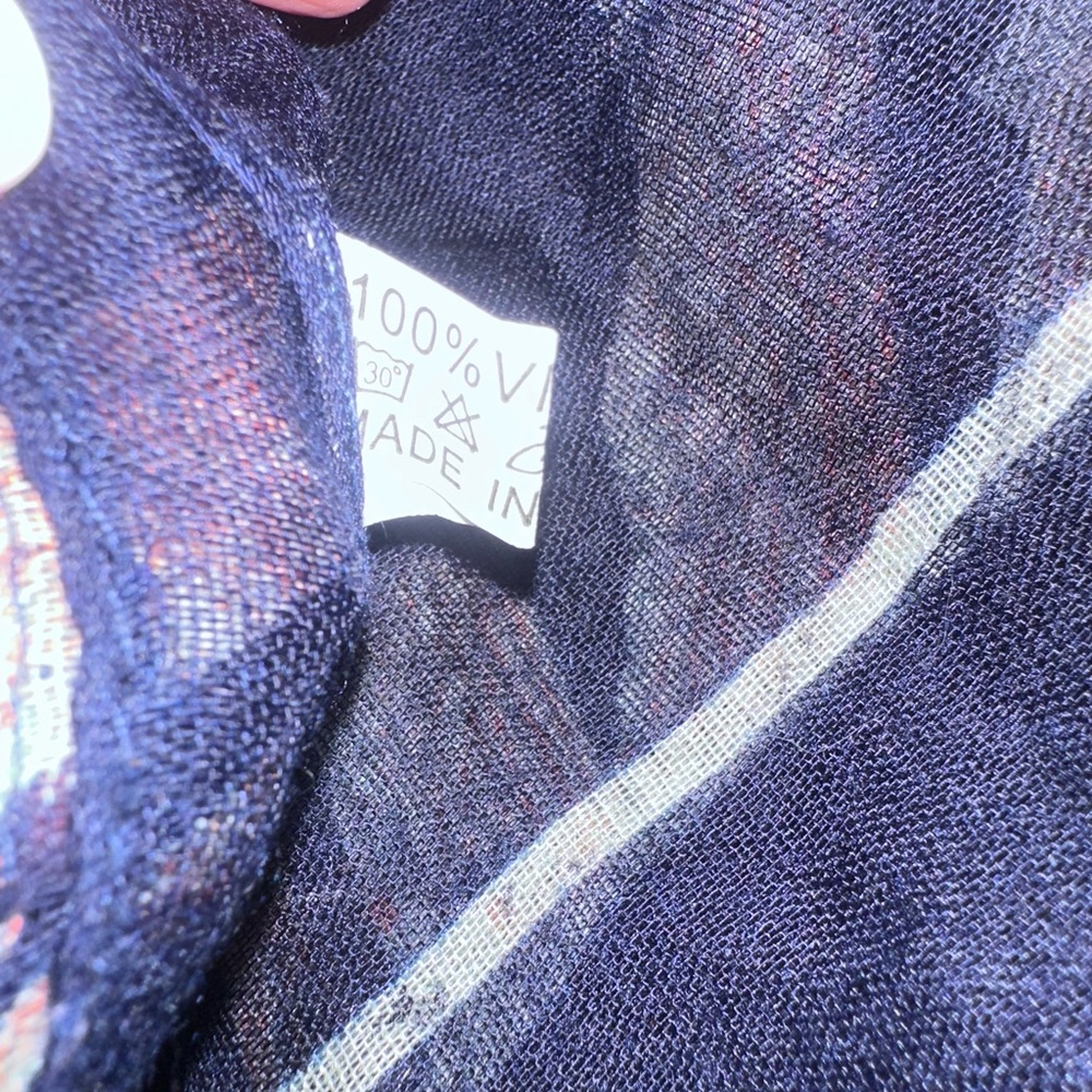 Spring Scarf Navy With Dragonfly Pattern, Soft An… - image 3